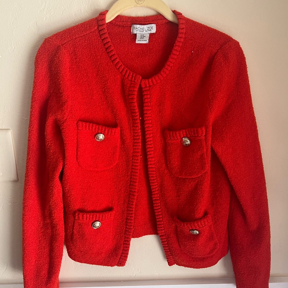 Rachel Zoe Red Cardigan Sweater